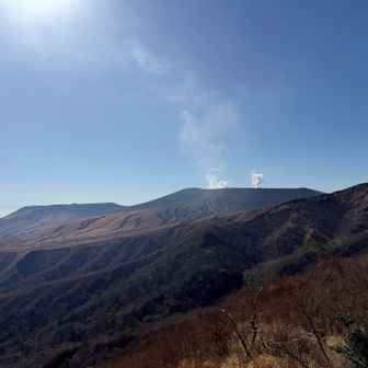 噴煙が太陽に吸い込まれる