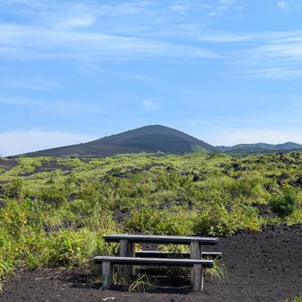 ここにも休憩場
三原山が遠く見えます