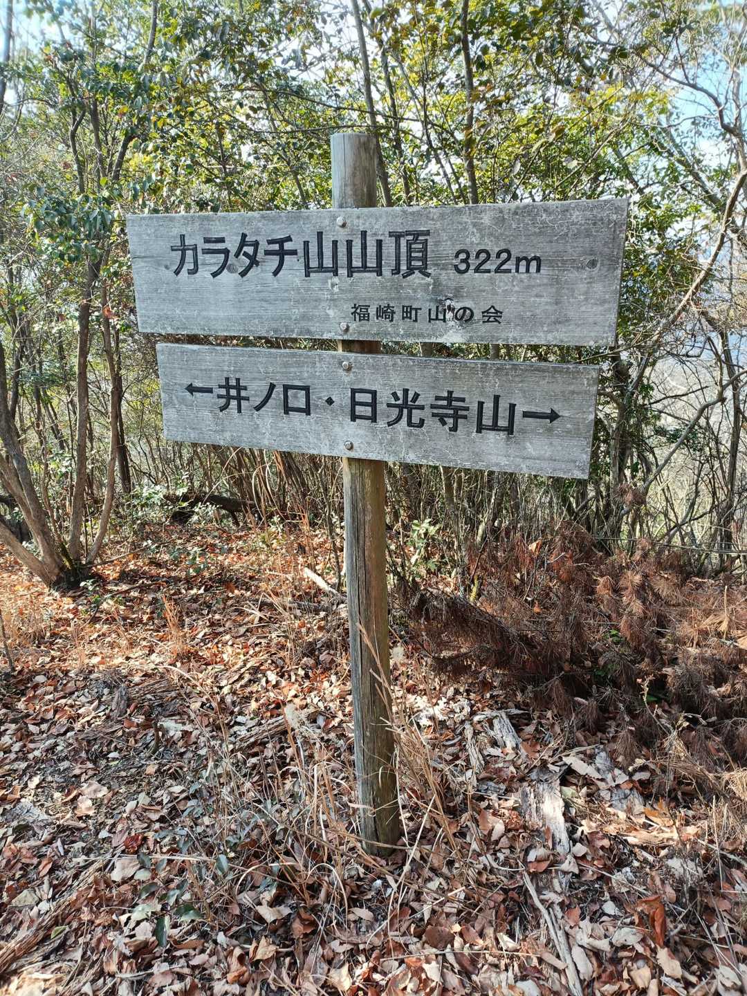 標高322mのカラタチ山山頂到着⛰️
ここまでけっこう長かったです😅