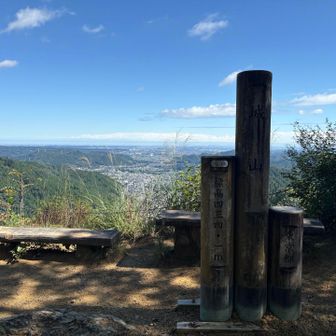 戸倉城山登頂〜
あきる野市街の眺望が開けています✨

戸倉城は戦国時代に北条氏の支配下にあり、対武田氏の情報中継基地だったそうです。
ちなみに今日行くのをやめた網代城山も同じ役割の城跡です