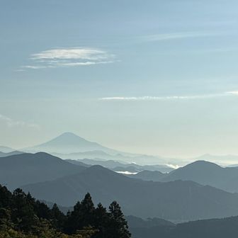 もう一枚、富士山。でこぼこ山並み