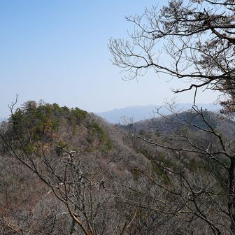 天狗山から振り返る
手前が大前山、奥が破風山