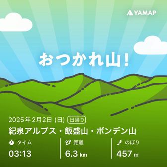 紀泉アルプス・飯盛山・ボンデン山 おつかれ山❗️