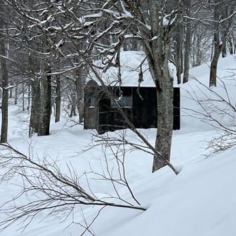 保久礼小屋、全然積もってない
