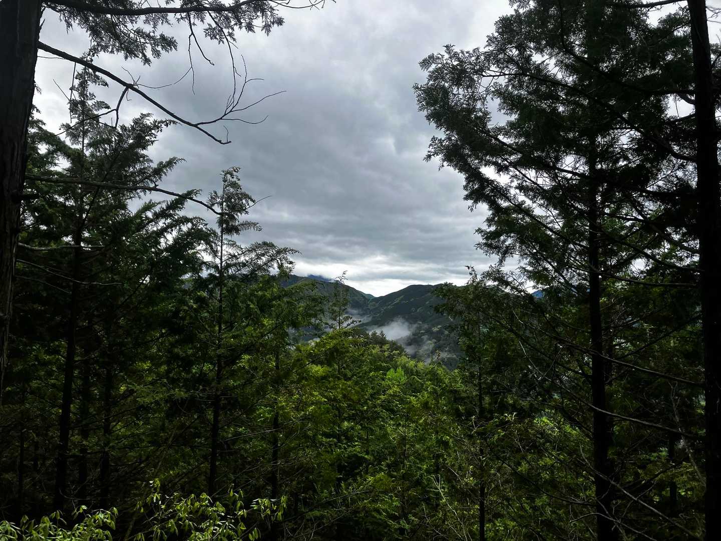 左の雲が掛かってるのが南木曽