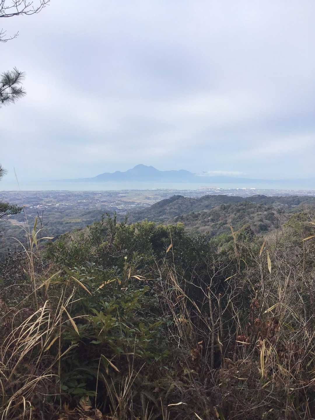 途中に有明海を望む休憩所