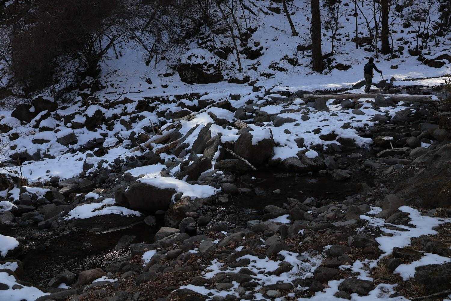とりあえず渡渉
第二登山者発見✨