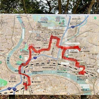 本日のコース（YAMAP軌跡は美術館あたりで認識切れたよう）