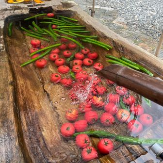 わさび平小屋の🍅と🥒