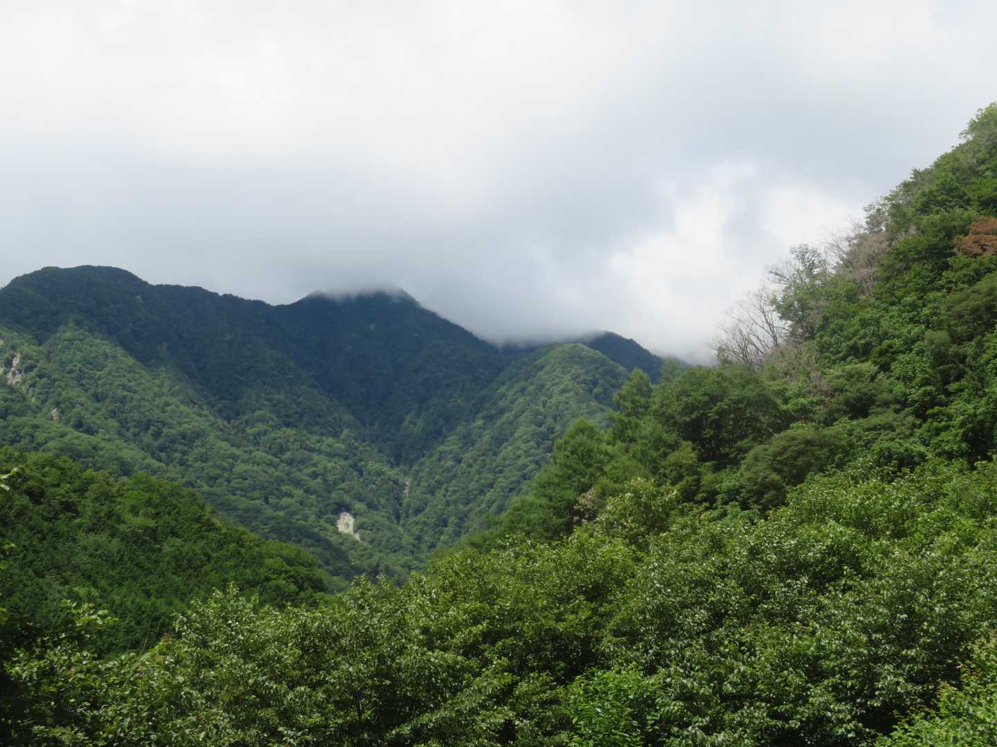 山の方は雲がたくさん。
この後アスファルトの道を1時間近く歩いて駐車場に着きました