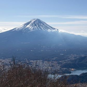 河口湖方面へ少し下った場所に、眺望スポットあります