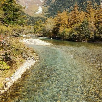 梓川と穂高連峰