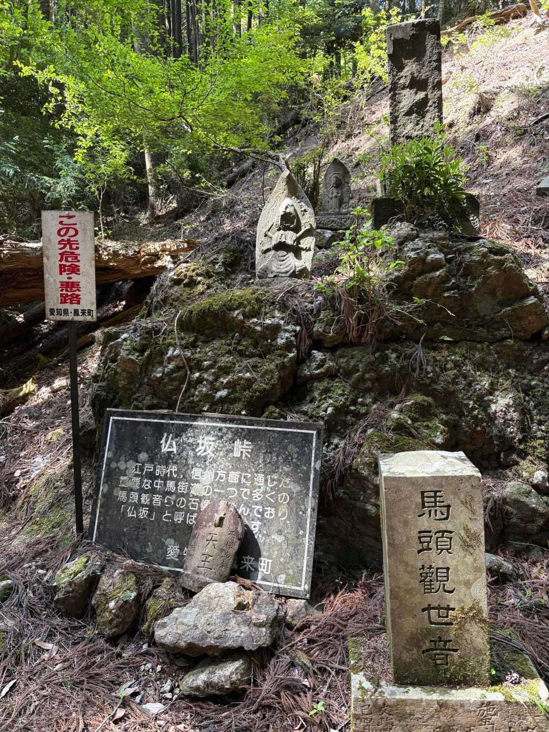 やっと仏坂峠に降りてきました
この先危険・悪路って、確かにその通りでした