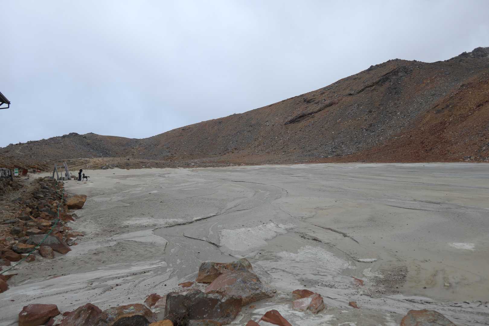火山灰で埋まった二の池