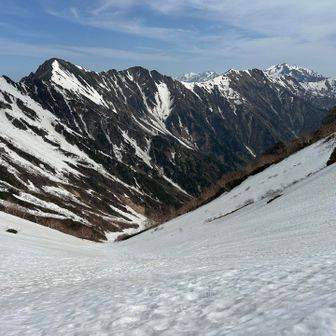針ノ木雪渓は上から下までヒップソリで行ける雪質🛷