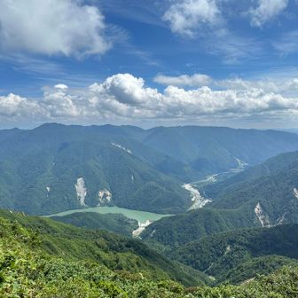 野谷荘司山山頂から。
鳩ヶ谷貯水池がよく見えます。