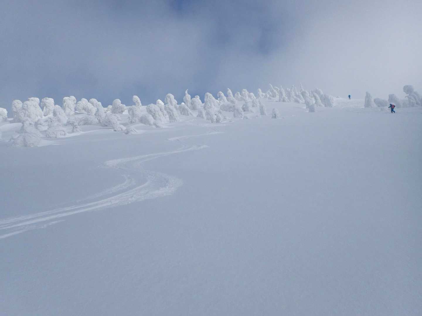 キャー良い
雪が良い状態でとっても滑りやすい
悪魔:もう一回滑ったら？