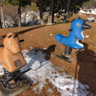 今は、ほとんど人が来ないであろう所にむか～しの遊具。