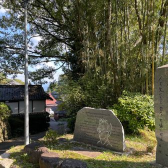岡潔像と紀見峠の昔の宿場町