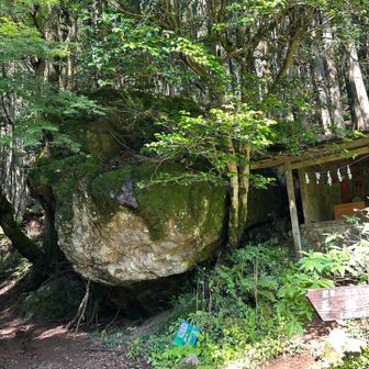 大きな岩と馬頭観音様
