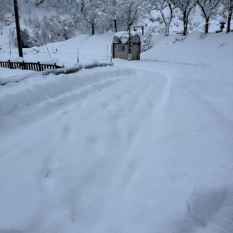 昨日の大晦日には空いてた駐車場🅿️、今日は40〜50センチ積もりました,
駐車　無理ですね！