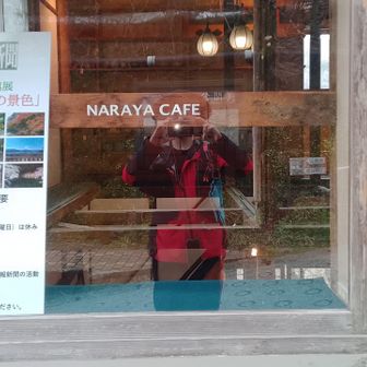 満員、立ち客だらけの登山電車で移動し宮ノ下へ。
チェックポイントのNARAYA CAFE。
時間がないので、千条の滝→ユネッサンへ。
