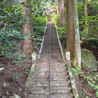 文珠山に向かう階段。