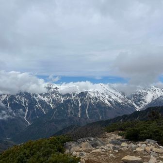 ガスってきました。でもこれもいい感じ。あと少しで山荘です。