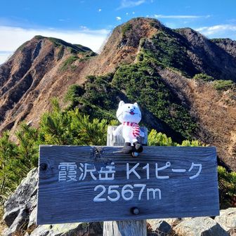 奥の霞沢岳まで、意外と早くに到着できました。