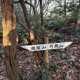 最後は糠塚山。ちょっと離れた急登の山道。
登山道は、迷わないようにテープや看板がわかりやすく設置されていました。
