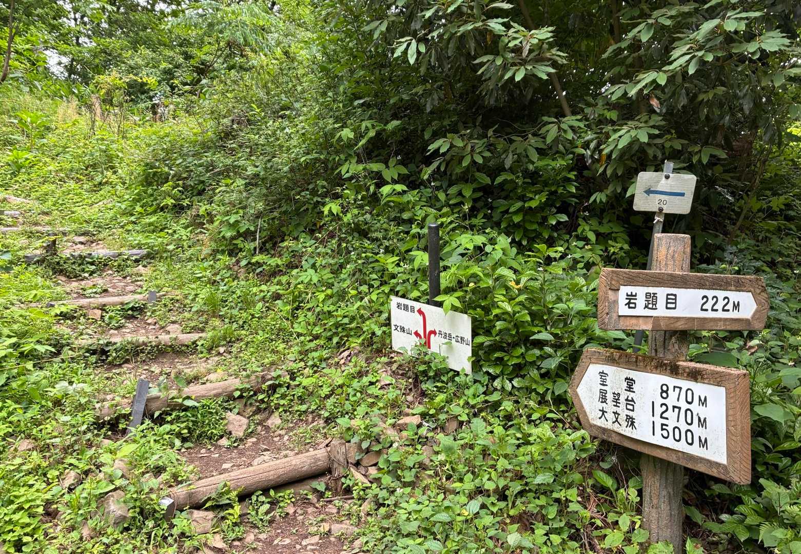 「榎坂峠」は、山の上の十字路交差点 🙅🏻‍♂️
階段登ってすぐ北の方に下りていくと、「西袋コース」の登山口へ。
東（写真右）の方に登っていくと「広野山」
西（写真左）の方に登っていくと「文殊山」
私は、左へ 🫲