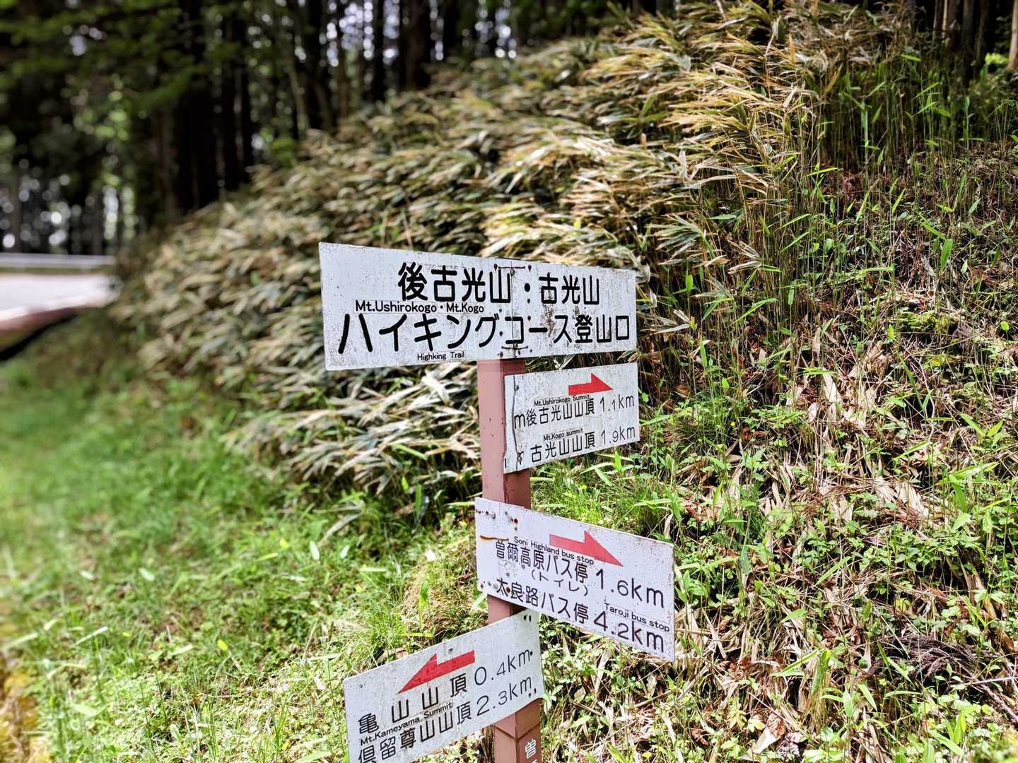 元の登山口までで戻る