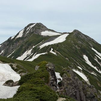 笠ヶ岳を振り返って