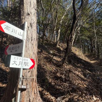 おむすび山経由で大月駅方面へ向います