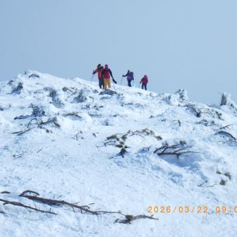 日勝ピーク付近。風が強い