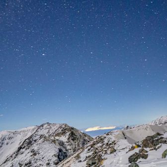 農鳥岳にて
西農鳥岳と澄んだ星空
