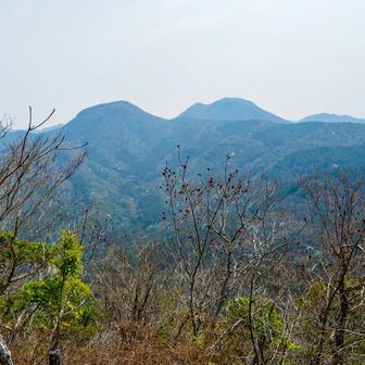 左に友形山でその向こう中央に大蔵山か。