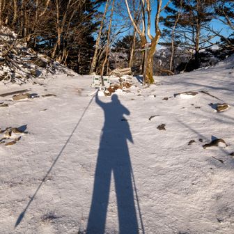 尾根までやってきました。
急坂を登り終えここからが天国道になります。