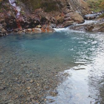 尿前川は水量多い。
渡渉に難儀した。