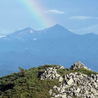 磐梯山にかかる虹🌈