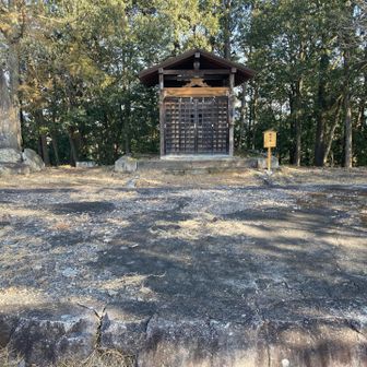 社殿後に祈りを捧げる。