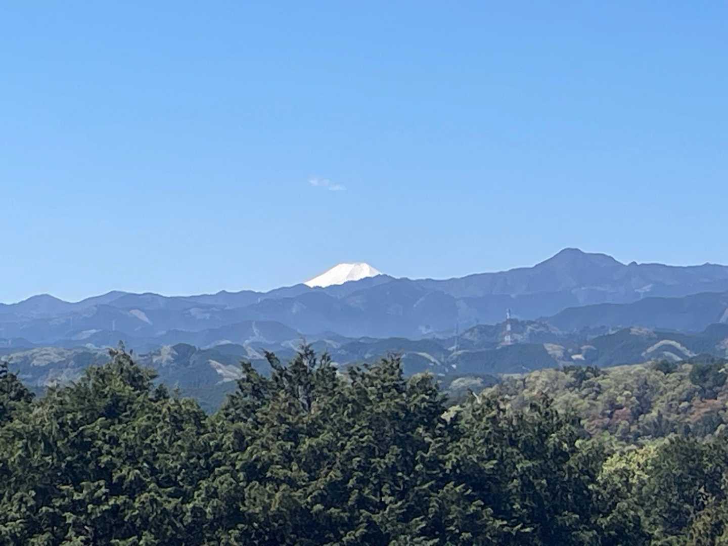 駒高からの富士山
ここんとこ花粉やら黄砂やらで霞んだお姿しか見られてなかったから頭だけでも嬉しい