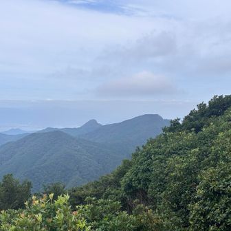登ってきた古処山、屏山、江川岳ですよね。
たぶん。
よくわからないのですが。