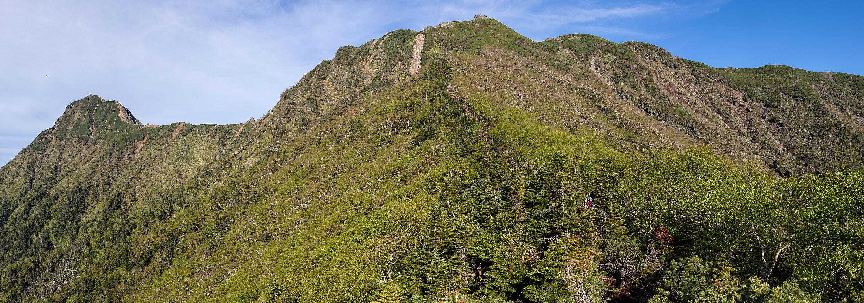 2日後の見晴台。正面は横岳（三叉峰）、左端は赤岳。