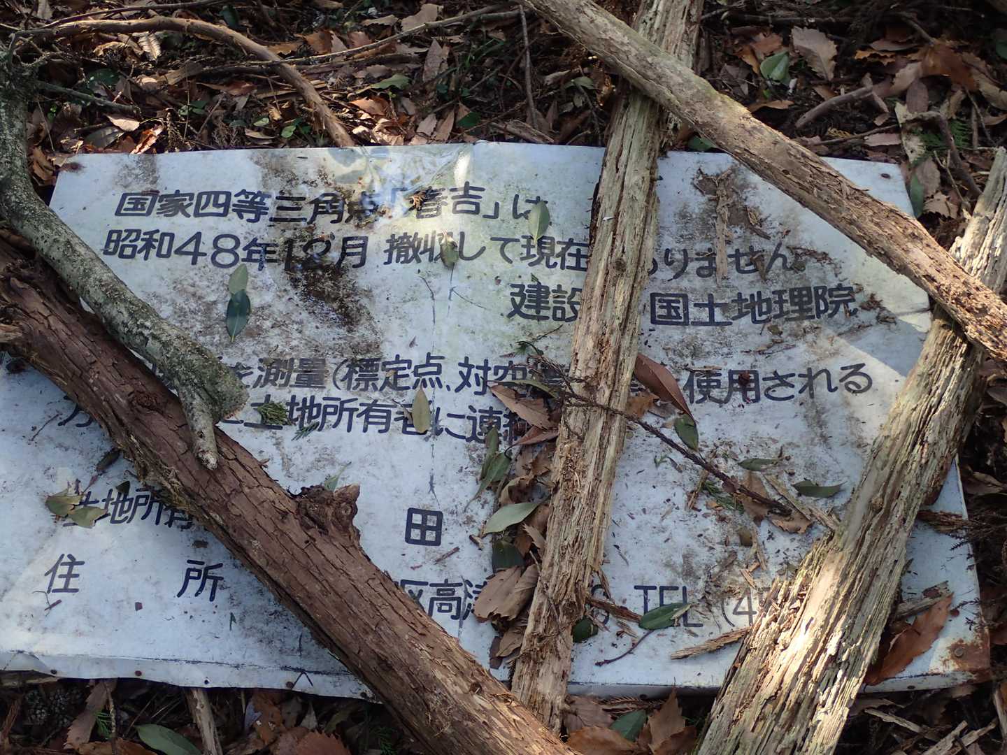 三角点は撤去されたらしい。