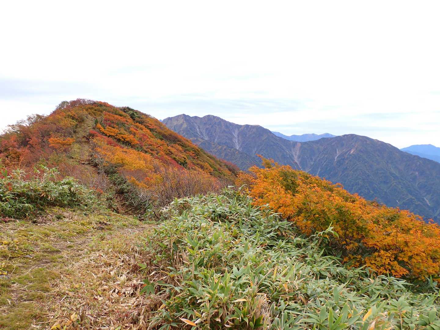 振り返って毛勝山