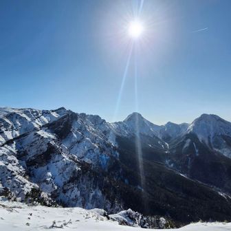赤岳、中岳、阿弥陀岳方面。