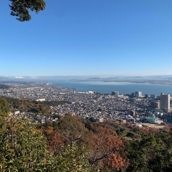 長等山テラスより
今日のびわ湖は一段と青い
