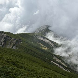 笠ヶ岳への稜線