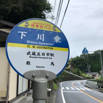 下川乗バス停をスタートします。
武蔵五日市駅-下川乗バス停 07:10-07:49（片道810円）

天気がよくないせいかバスは空いていて、12人しか乗っていませんでした。